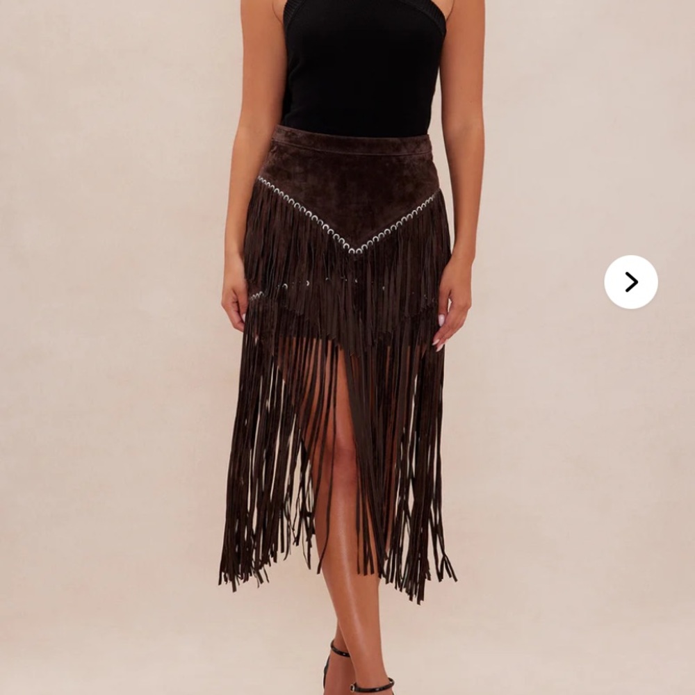 Brown Fringe Skirt